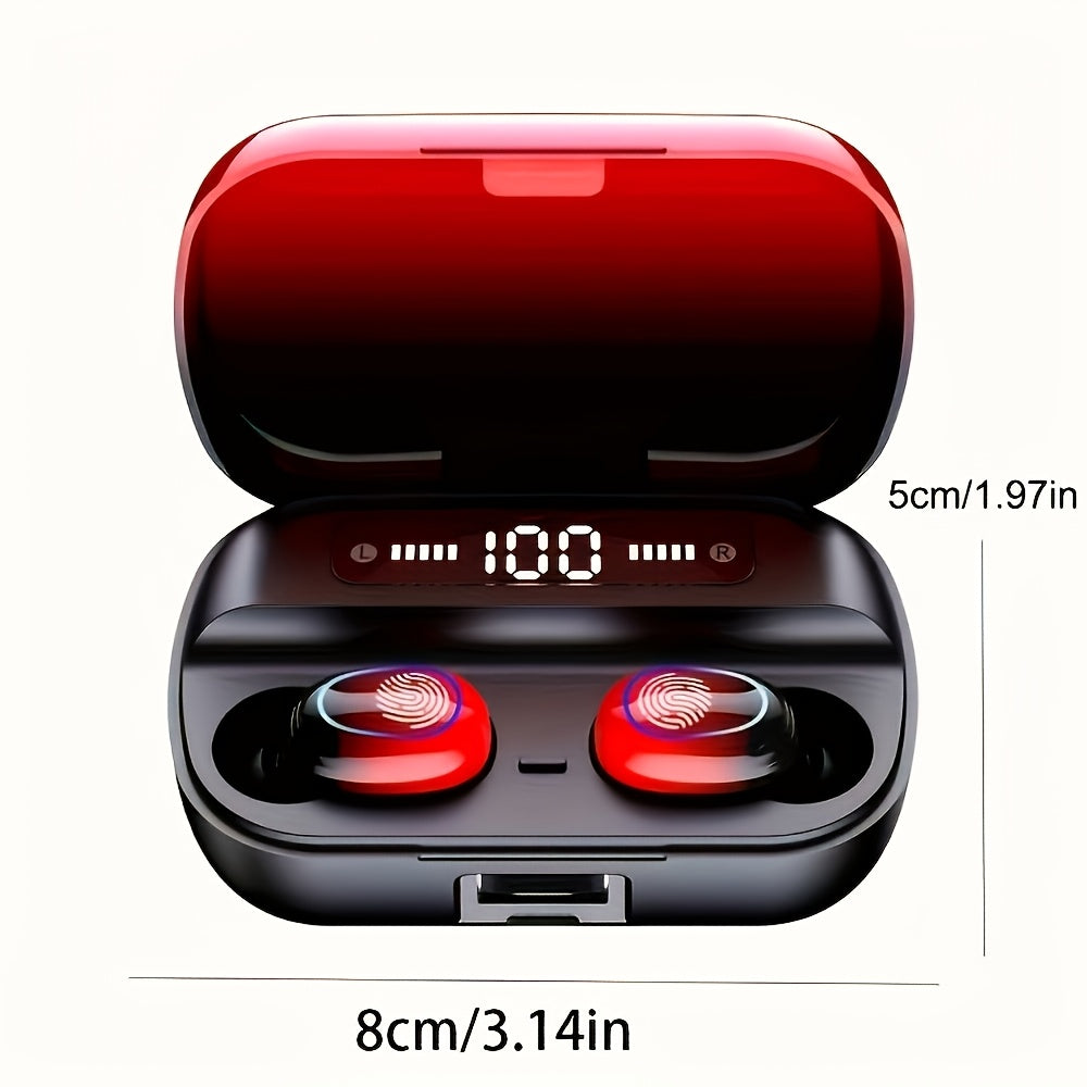 Mosyxe Wireless Stereo Earphones with Touch Control, Dual Microphones, and Type-C Charging - Ideal for Sports, Gaming, and Running