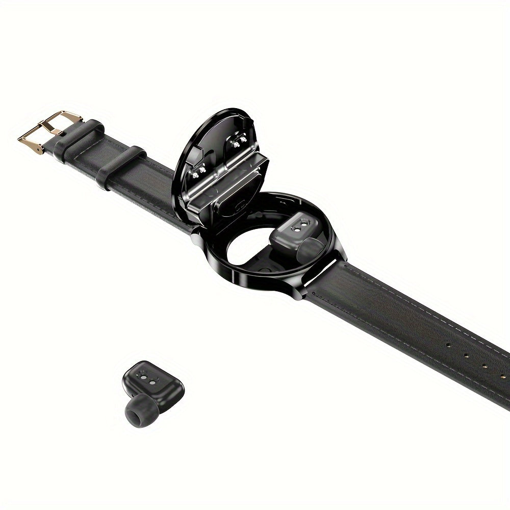 Newest Smart Watch With Earbuds (Wireless Call) For Women's Men's Best Gift, 1.27" HD Display, Multi Sports Modes, Sedentary Reminder, TWS Earphones Music, Weather Forecast, Sports Pedometer Watch For Android IOS