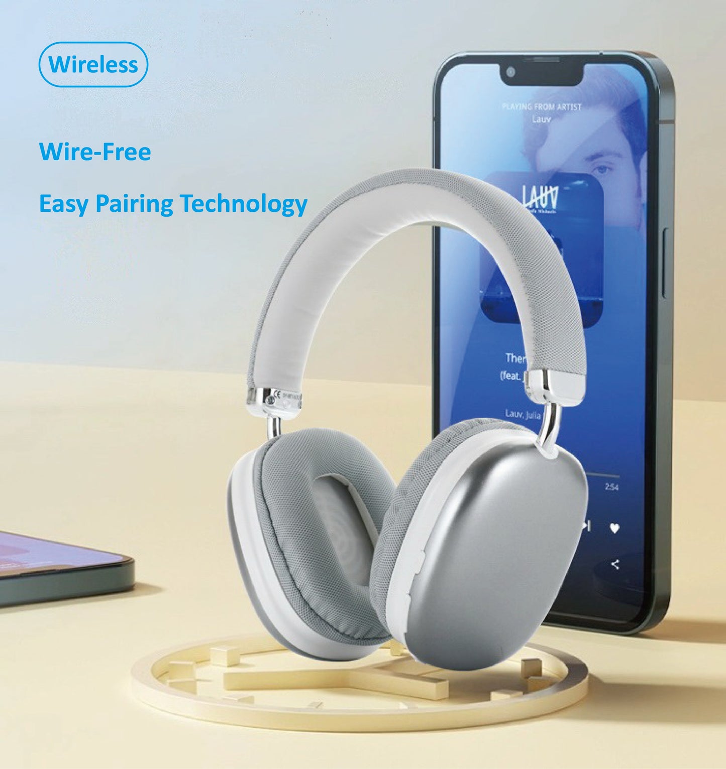 [Christmas Gift] Upgraded High-Quality Wireless Headphones, Lightweight Foldable Earphones with Built-In Microphone, Compatible with 3.5Mm Audio Cable, Travel Work Stereo Laptop Phone, Ios Wireless Gaming Headset, Christmas G