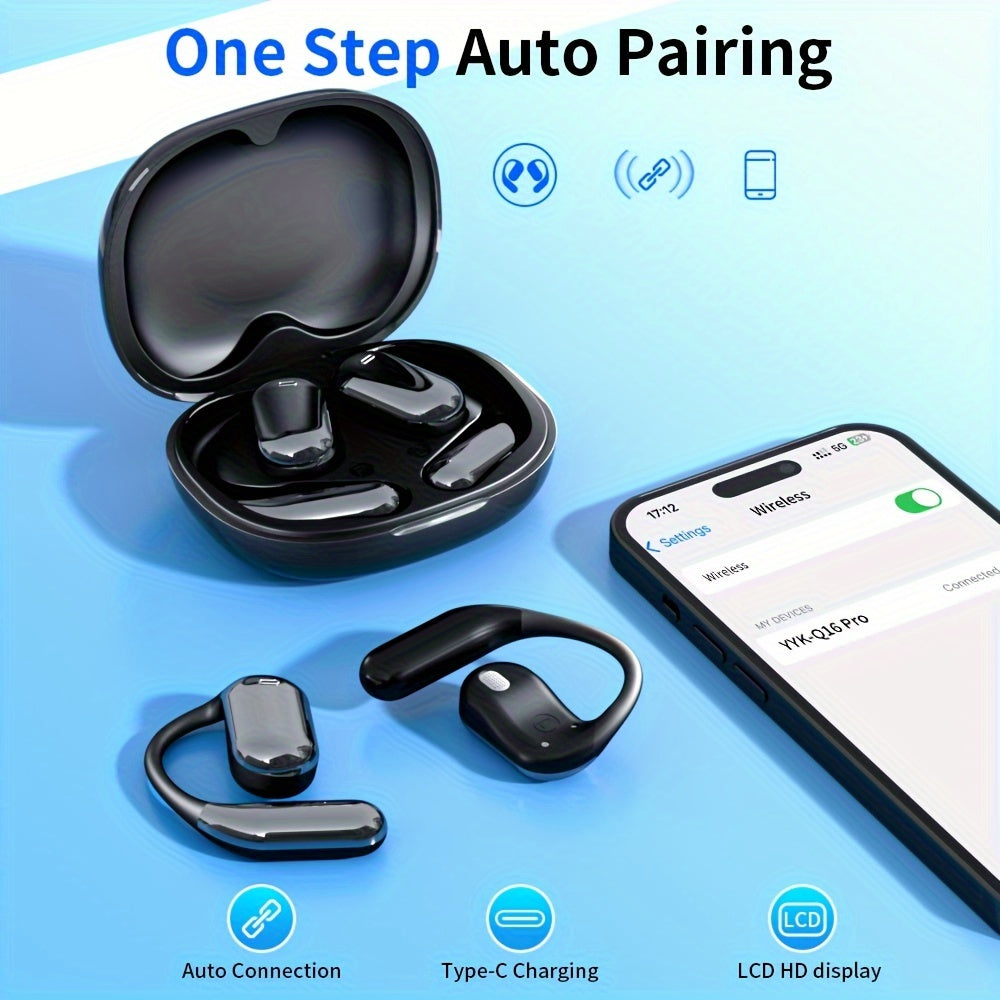 Wireless Earbuds Wireless 5.4, Touch Screen Earbuds, Wireless Earbuds, ENC Noise Cancelling In-Ear Earbuds With Wireless Charging Case LCD Display Deep Bass Earphones