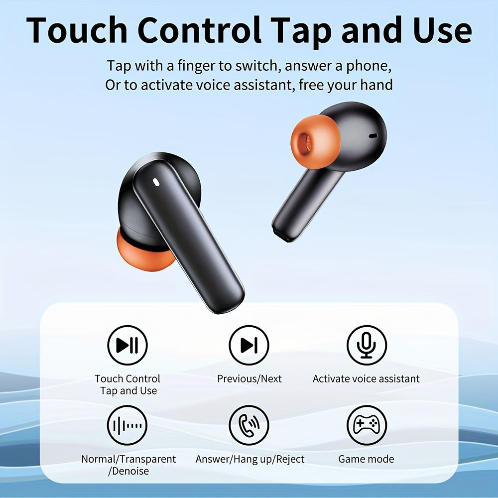 [30H Playback Wireless Earbuds] Wireless Earbuds Active Noise Cancelling Earphones, Wireless 5.2 With Microphone Charging Case, 30 Hours Playback Time, In Ear High Fidelity Stereo Earphones Suitable For IPhone Airpod Pro/Andr