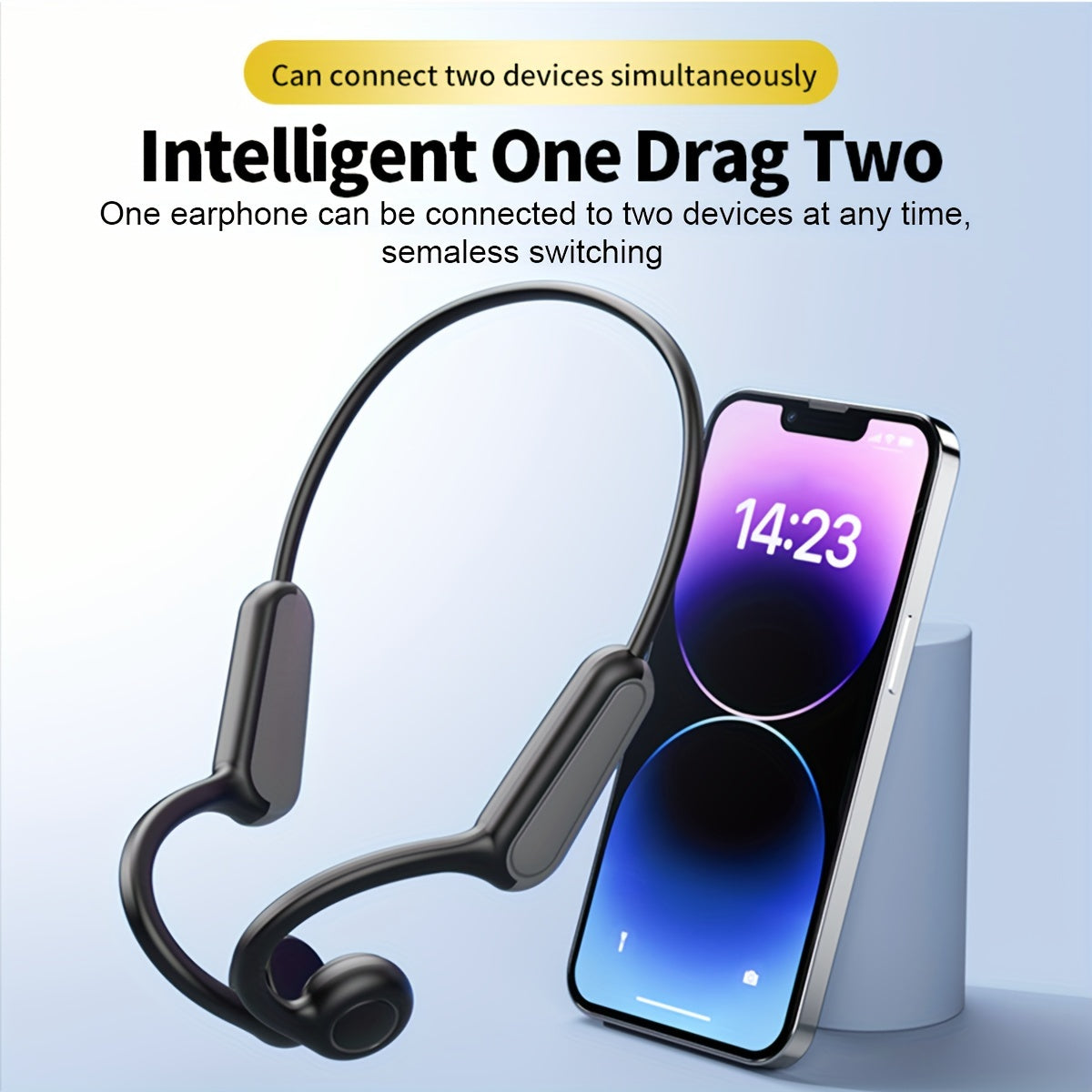 Long Battery Life True Wireless Bone Conduction Earphones 2024 - Open-Ear Design with Built-in Mic, Ideal for Running, Cycling & Driving