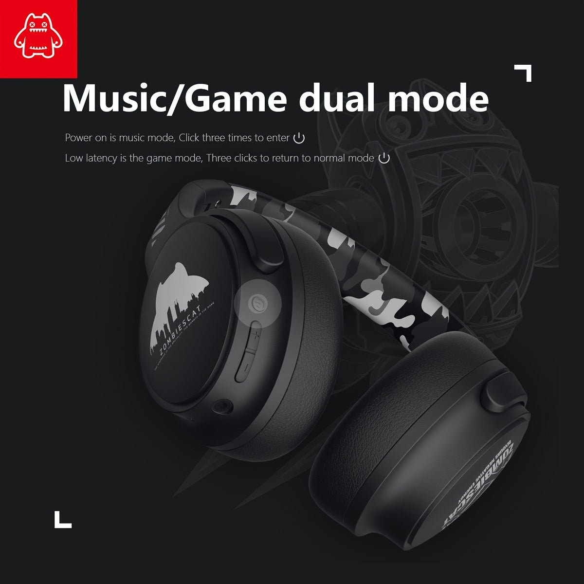 ZOMBIESCAT Wireless Earphones Headworn Wireless Noise Reduction Computer Wired Game 2024 New Ultra Long Range