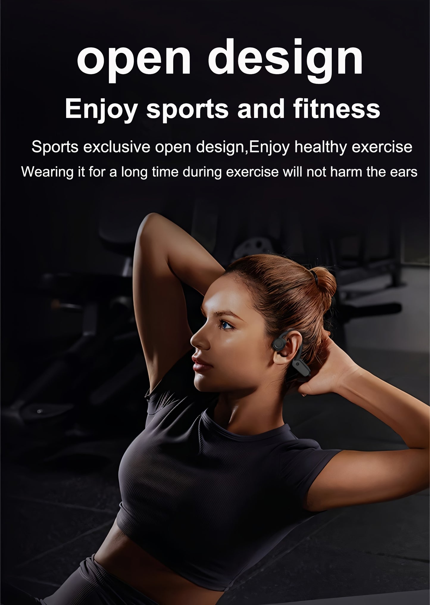 Long Battery Life True Wireless Bone Conduction Earphones 2024 - Open-Ear Design with Built-in Mic, Ideal for Running, Cycling & Driving