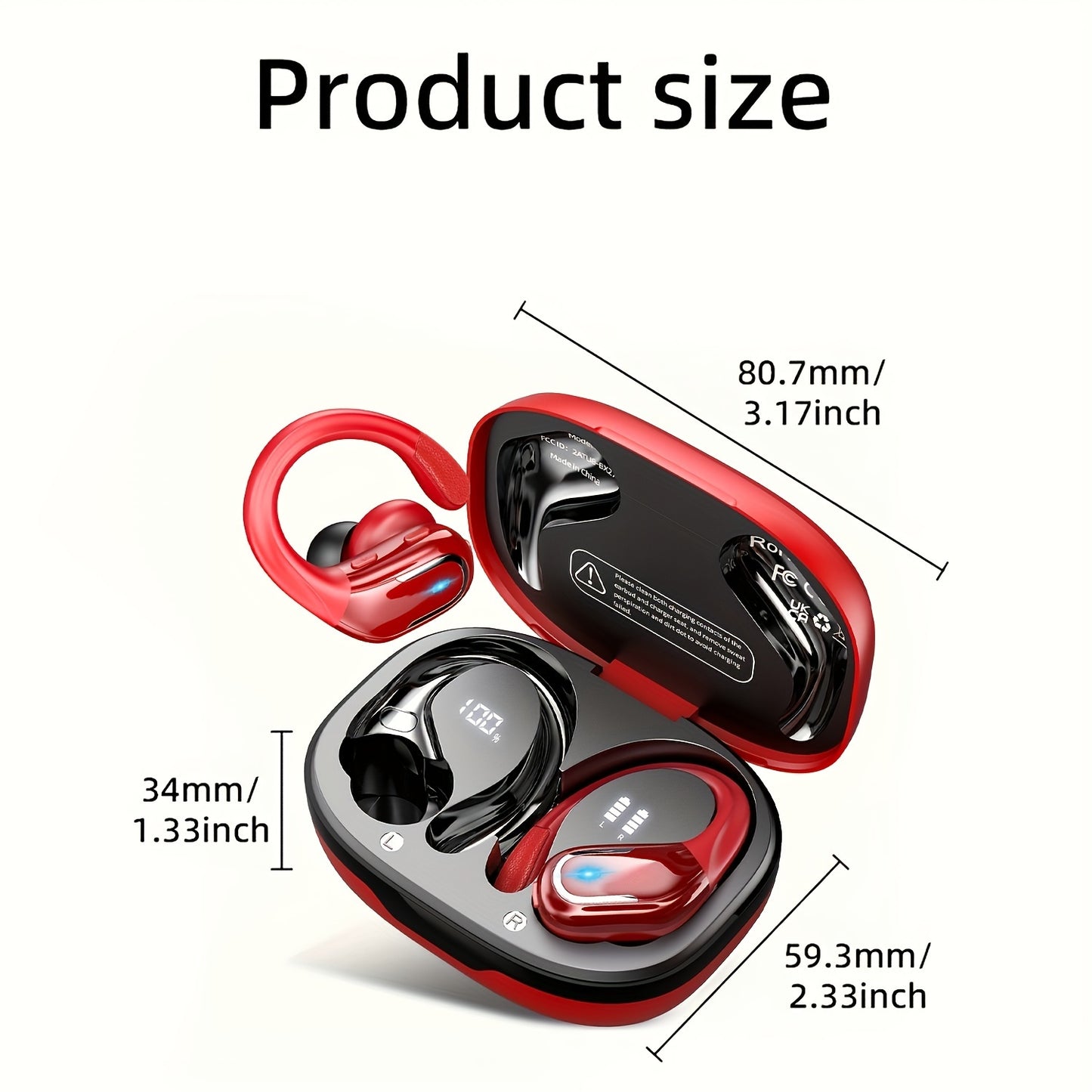 New Wireless Earbuds for Running Sports: LIFEBEE Earphones with Earhooks, Pure Bass Sound, Dual-LED Display, ENC Noise Cancelling, Built-in Microphone