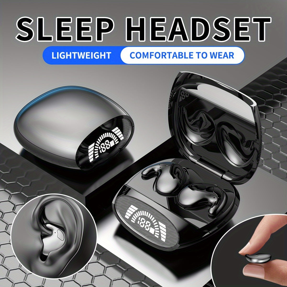 New Ultra-thin And Ultra Small Sleep Earphones With Invisible Dual Ear High-definition Call HIFI Sound Effect, Heavy Bass Running, Listening To Music, Male, Female, Adult, And Child Universal Birthday Gifts