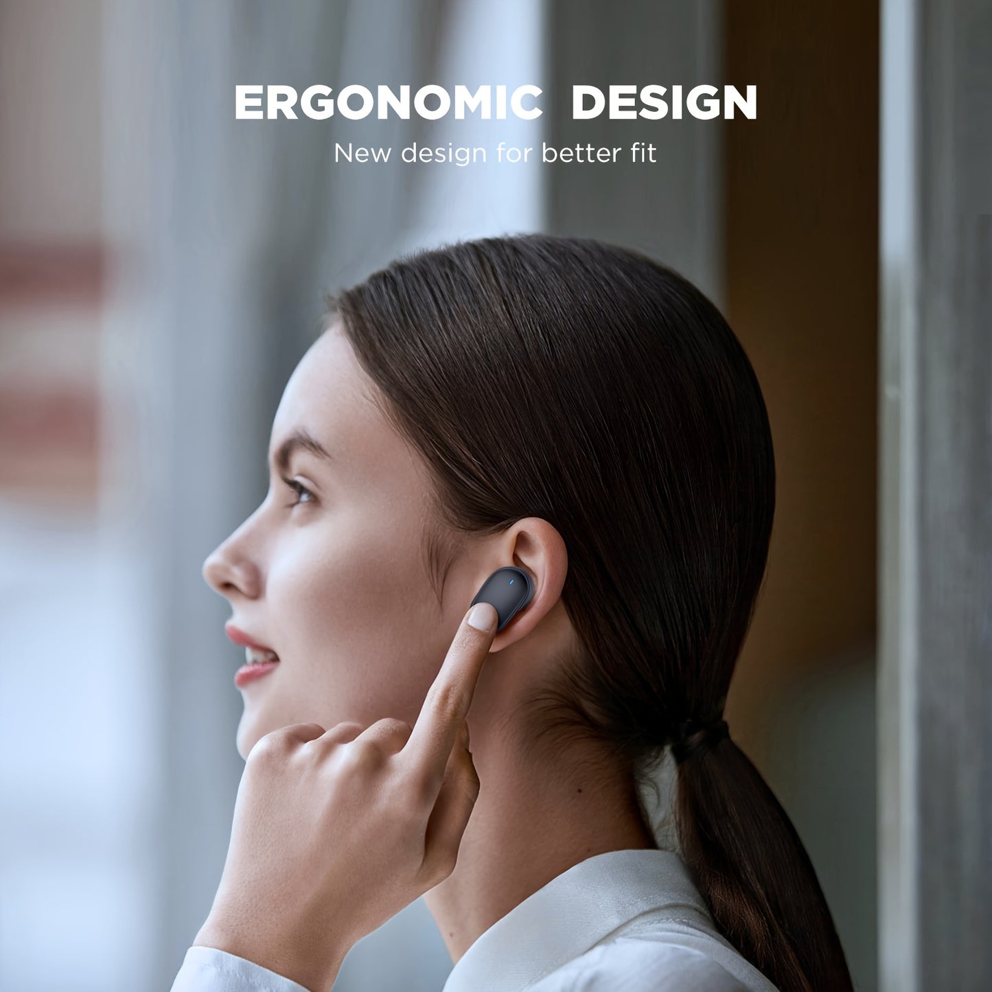 HTC True Wireless Earbuds 9 - Long-Lasting 24Hour Playtime, Wireless Charging, Game Modes, Built-in Mic, Touch Control, In-Ear Stereo Earphones with Transparent Case Design