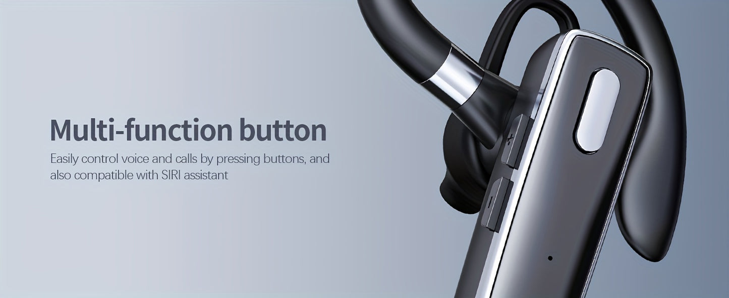 Long-Lasting Wireless Earphones - 90 Days Standby, 110 Hours Talk Time, Crystal-Clear Audio, Built-in Microphone, Sweat-Resistant, Universal Compatibility for Mobile Phones, PC Tablets, Laptops, Perfect for Truck Drivers, Dri