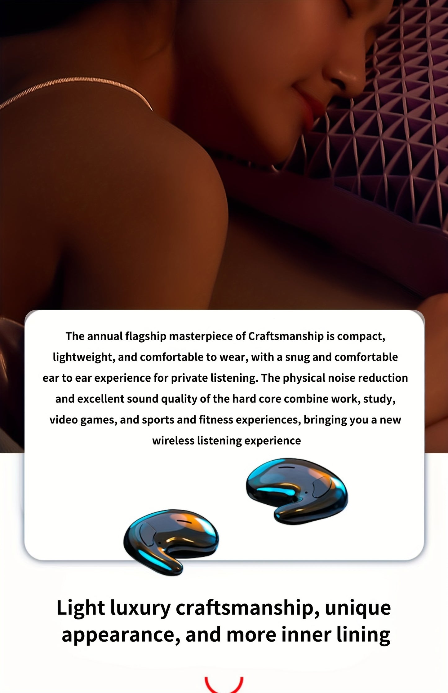 New Ultra-thin And Ultra Small Sleep Earphones With Invisible Dual Ear High-definition Call HIFI Sound Effect, Heavy Bass Running, Listening To Music, Male, Female, Adult, And Child Universal Birthday Gifts