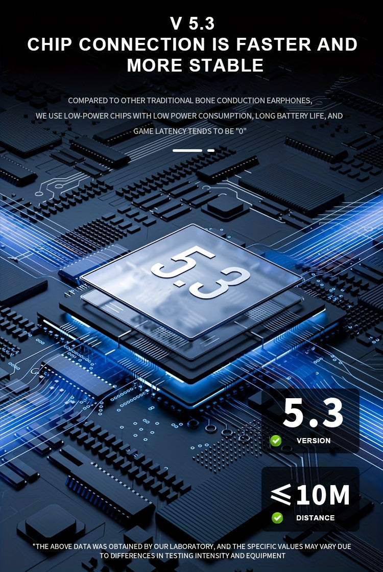 Long Battery Life True Wireless Bone Conduction Earphones 2024 - Open-Ear Design with Built-in Mic, Ideal for Running, Cycling & Driving