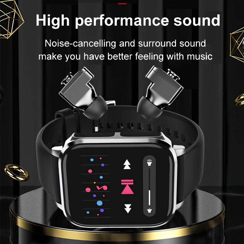 TWS Sports Smartwatch Watch And Earphones In One, Supports Custom Dials, NFC Unlocking, Local Music Storage, Health Monitoring, Message Notifications, Sleep Tracking
