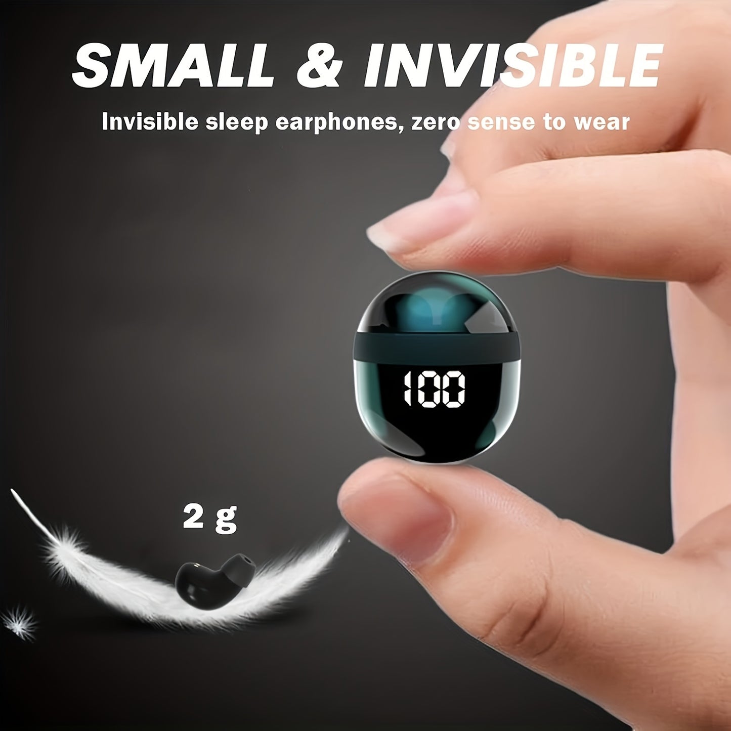 Smallest Mini Invisible Earbuds - Wireless Low Profile Micro Earphones for Work, Sleep - Discreet Hidden Earbuds for Small Ear Canals