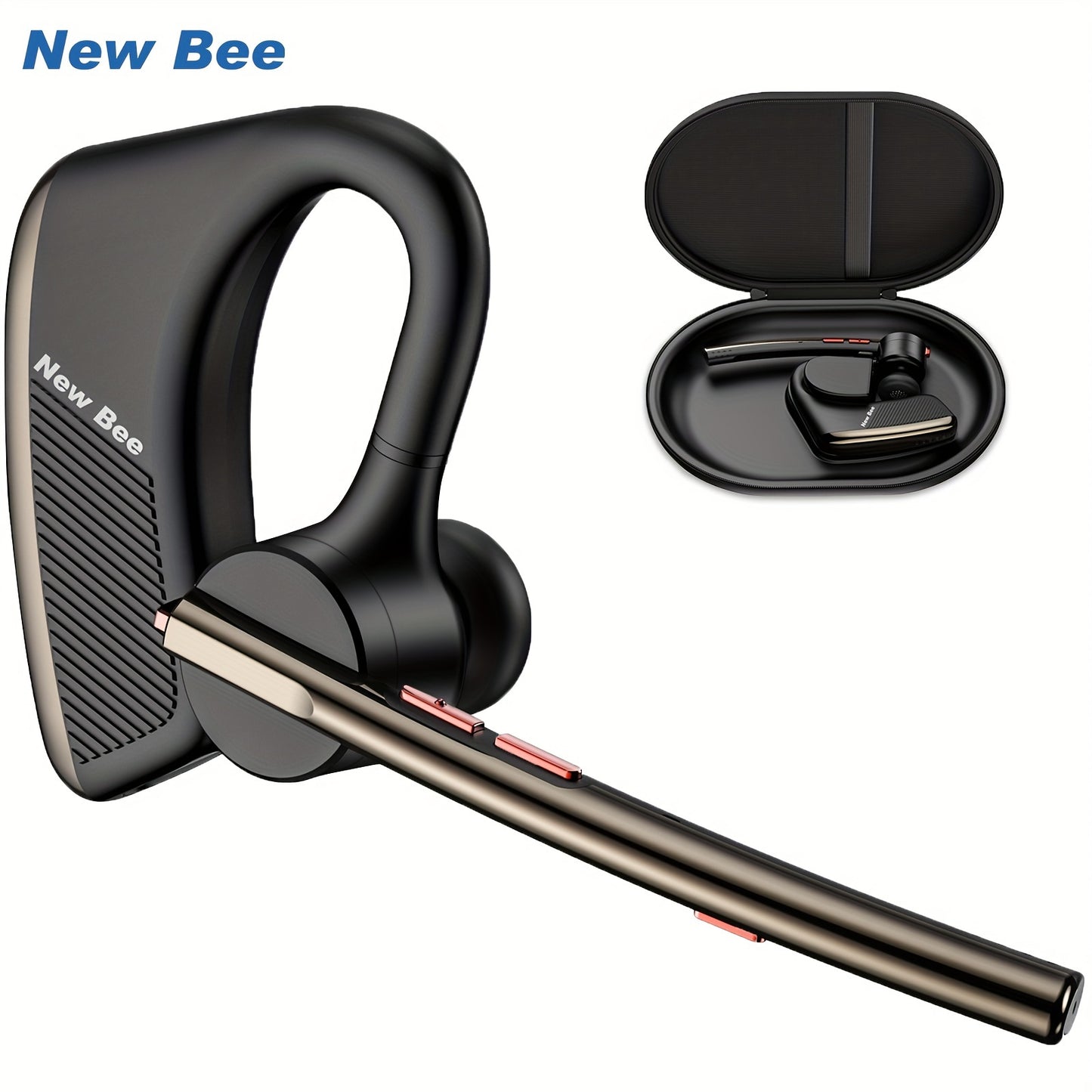 ProSound Bee Wireless Earphones - 24 Hours Talk Time, 270° Rotatable, Dual Microphone, Noise Cancelling, Crystal-Clear Sound, Sweat-Resistant, Easy Pairing for Mobile Phone, Android, Driver, Business, Office