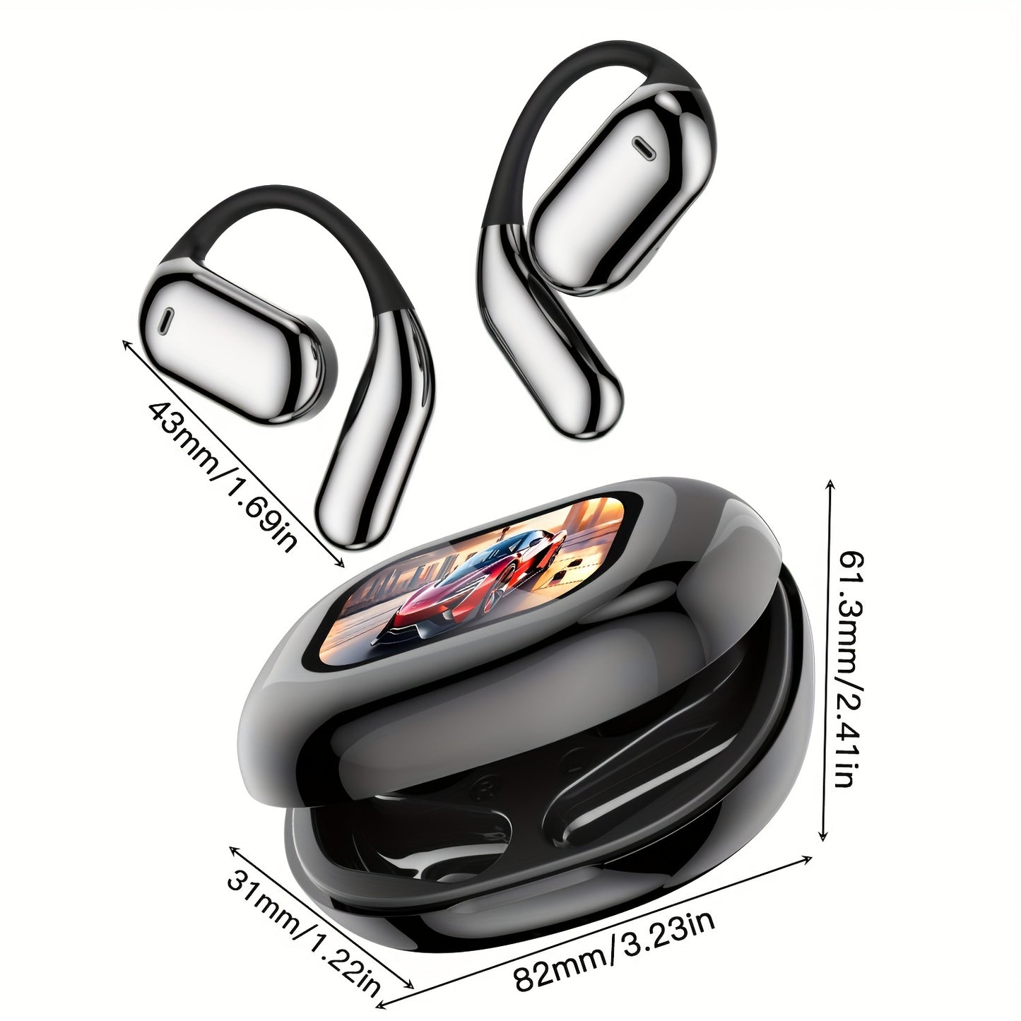 Wireless Earbuds Wireless 5.4, Touch Screen Earbuds, Wireless Earbuds, ENC Noise Cancelling In-Ear Earbuds With Wireless Charging Case LCD Display Deep Bass Earphones