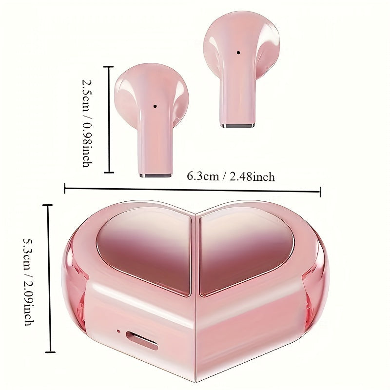 In-ear Earphones Wireless New Heart-shaped Music Earphones Esports Game Ultra-long Endurance Suitable For Cycling Exercise Lovers