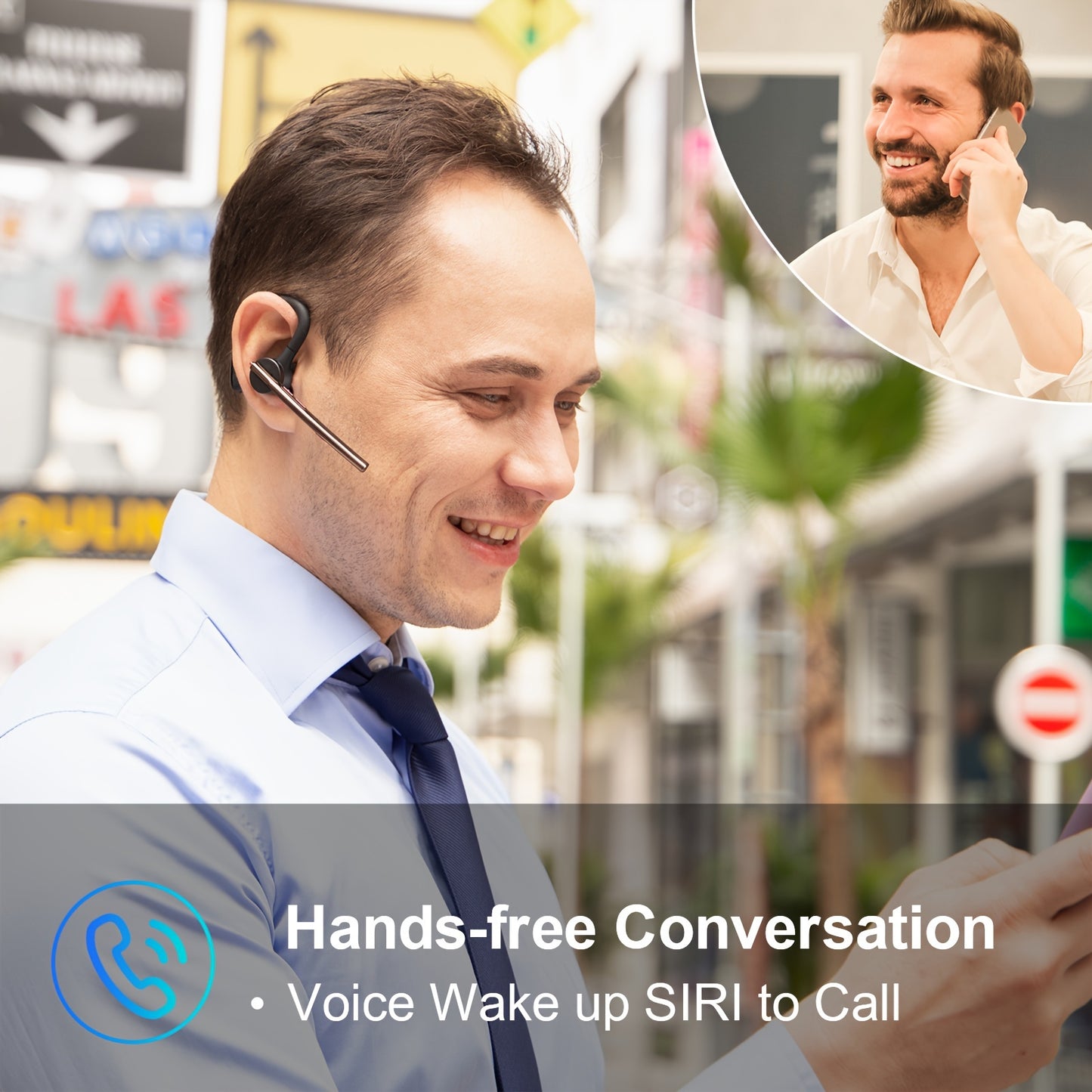 ProSound Bee Wireless Earphones - 24 Hours Talk Time, 270° Rotatable, Dual Microphone, Noise Cancelling, Crystal-Clear Sound, Sweat-Resistant, Easy Pairing for Mobile Phone, Android, Driver, Business, Office