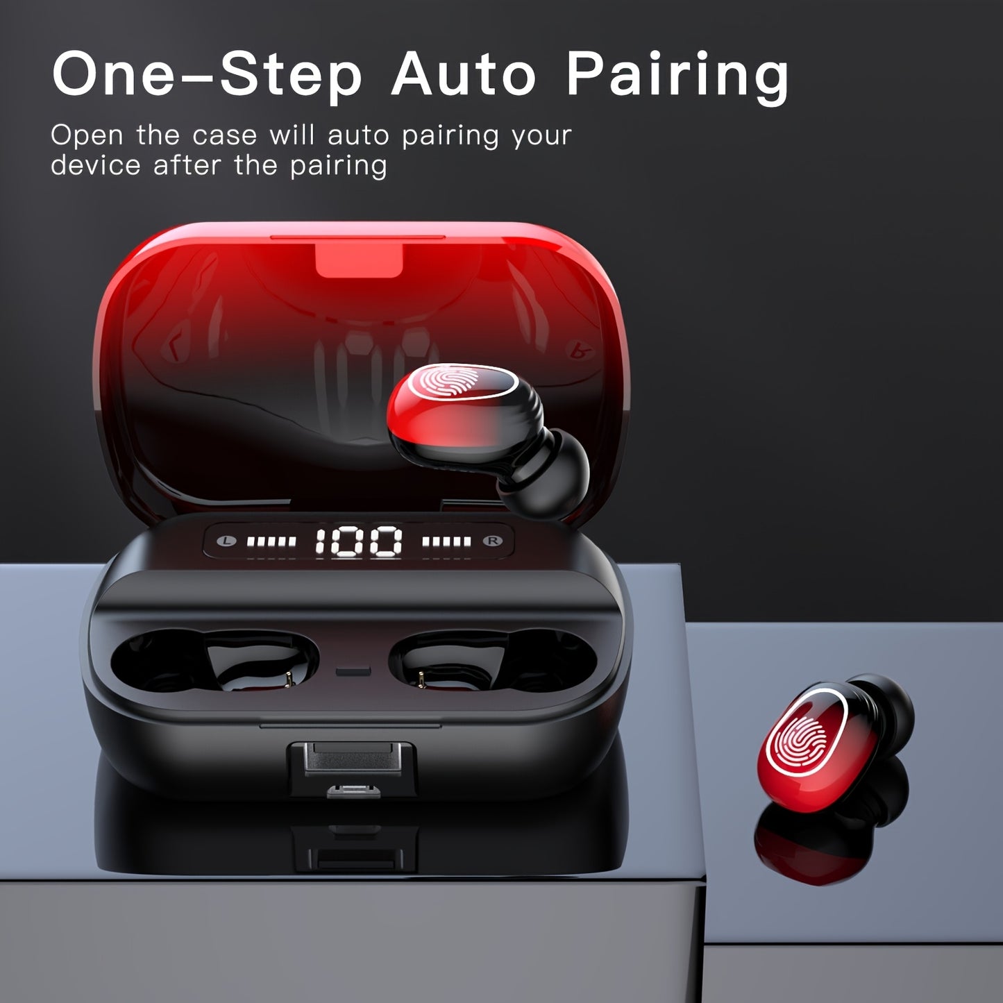 Mosyxe Wireless Stereo Earphones with Touch Control, Dual Microphones, and Type-C Charging - Ideal for Sports, Gaming, and Running