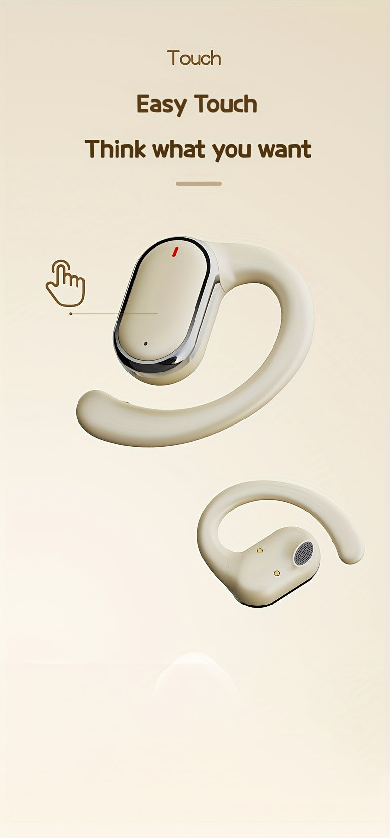 OWS Wireless TWS Audio Earphones With LED Power Display, Sports Ear Directional Sound Transmission, Earphones Supporting 90 Degree Adjustment, Non In Ear Sports Earphones, Game Music HIFI Surround Sound