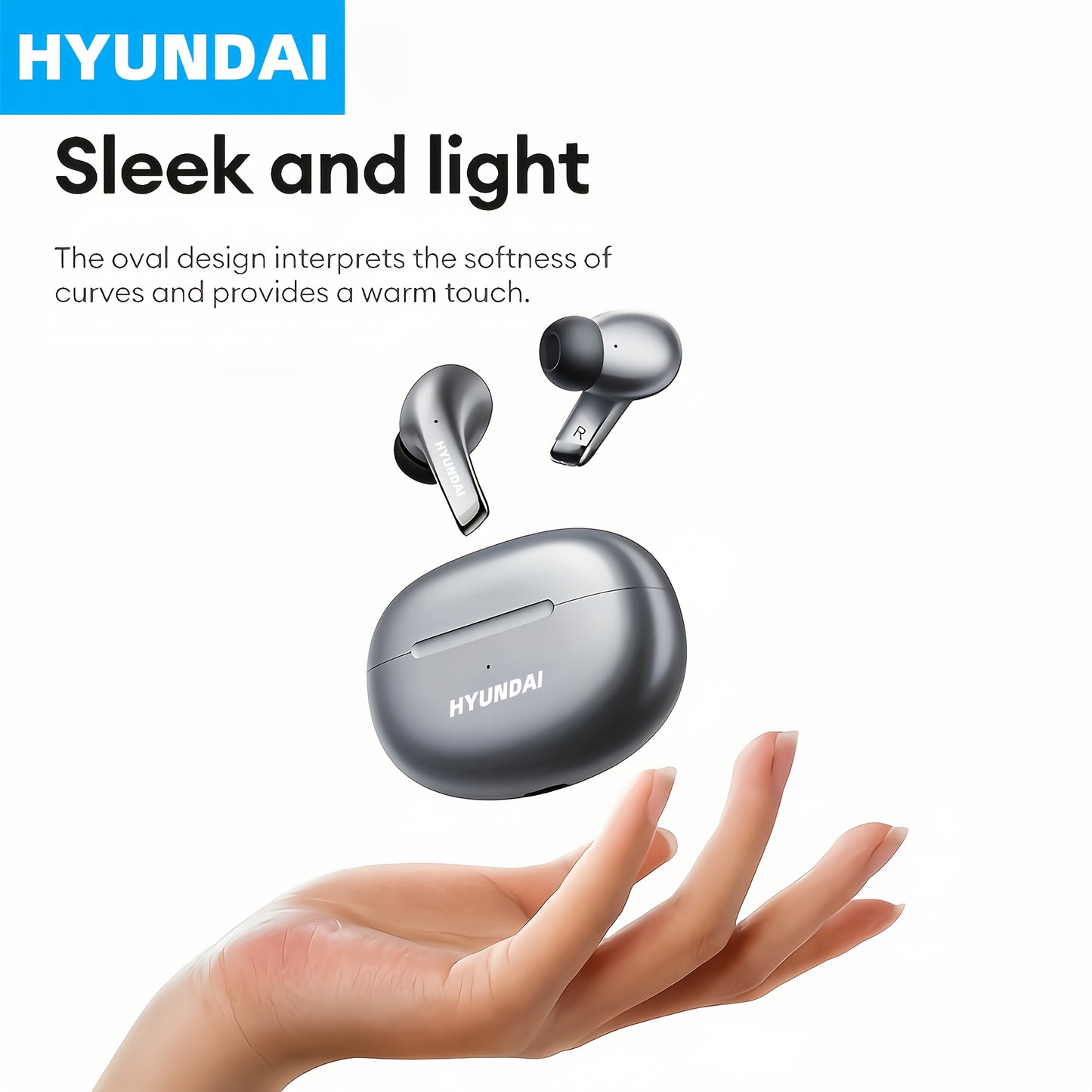 HYUNDAI LP5 Wireless In-Ear Earphones with Low-Accent Surround Sound & Noise Reduction, 1, 5W High-Quality Sound, 8H Playtime, Compact Design for Music, Sports, Commuting - Type-C Charging, Wireless Earbuds, Commuting Audio G