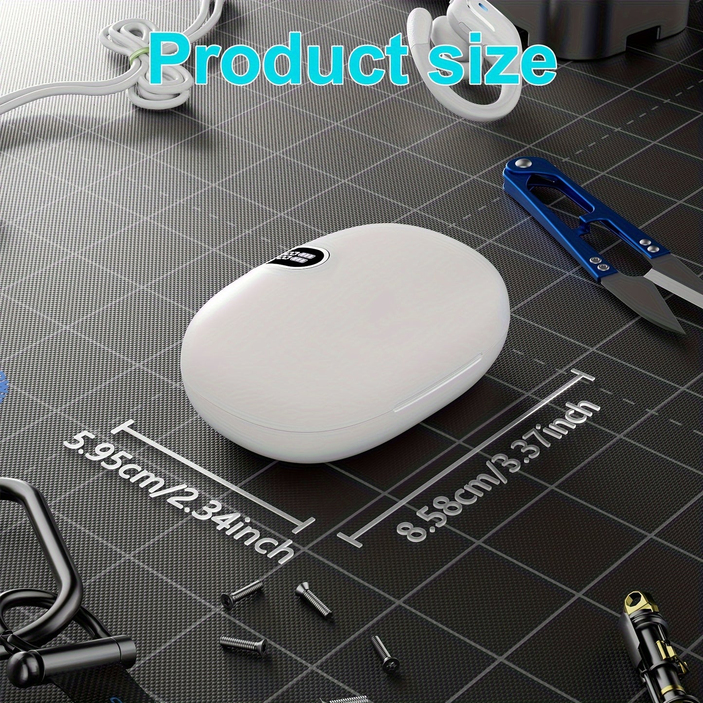 Wireless 5.3 Earphones - 3D Deep Bass Over Ear, ENC Noise Cancelling Mic, Sweatproof Sports Earbuds with Earhooks for Running, Exercise, and Fitness - Long Battery Life, Hands-Free Calls, and Crystal-Clear Sound