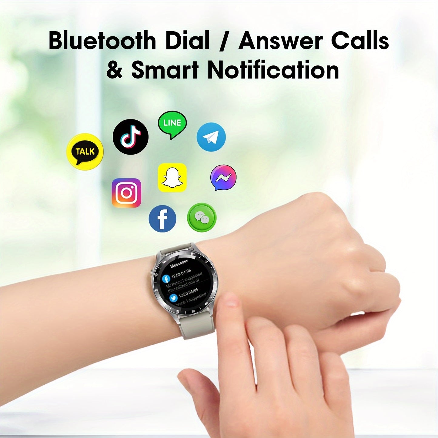 Newest Smart Watch With Earbuds, TWS Earphones Music Or Wireless Call, 1.39" HD Display, Multi Sports Modes, Rich Dials, Weather Forecast, Sports Pedometer Watch, For Android IOS