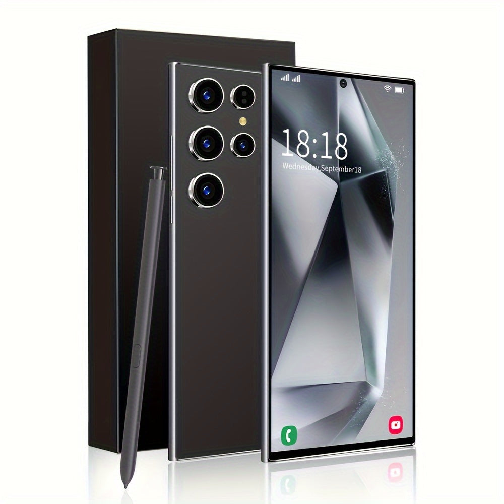 8GB+256GB Unlocked Smartphone S24Pro, Android 13, 6.8-inch Display, 13MP+50MP Camera, 6800mAh Battery, Dual SIM, Dual Standby, GPS, Built-in Stylus, Comes With Earphones | Case | Screen Protector | Type-c Cable, Ideal Valenti