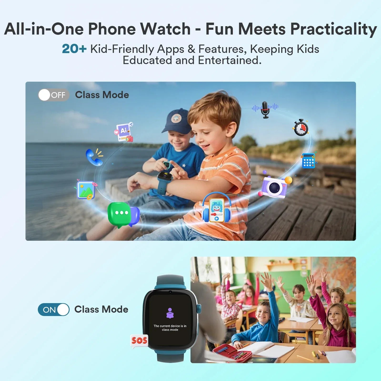 4G Kids Smart Watch GPS Two Way Call Video SOS Child Gift Parental Controls Waterproof Birthday Gift for Boys and Girls - Wear444