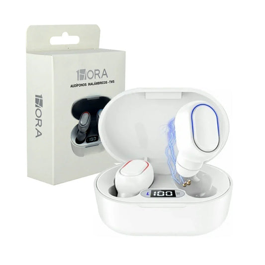 [GDL] 1pc Pea-type earphones / headphones 1 hour, wireless, with charging case, battery indicator, ear pads