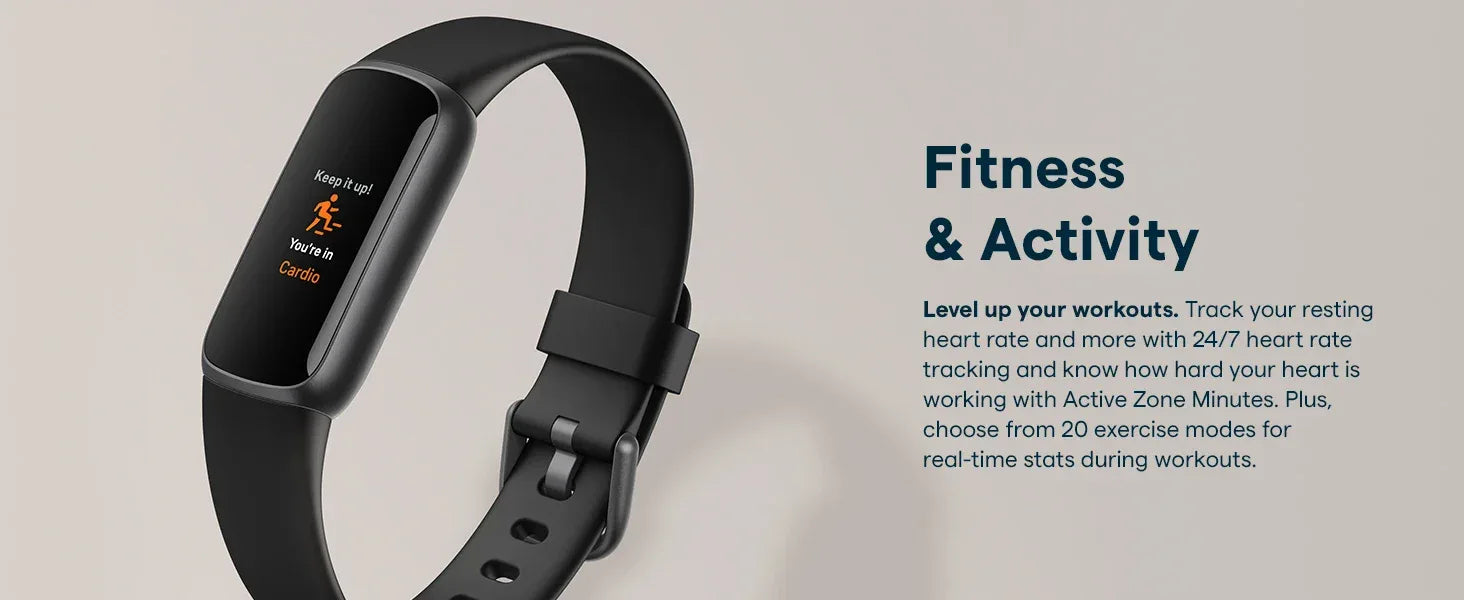 Fitbit Luxe Fitness Tracker AMOLED Screen 24/7 Heart Rate Monitor Sleep SpO2 Stress Tracker Waterproof Smart Bracelet - Wear444