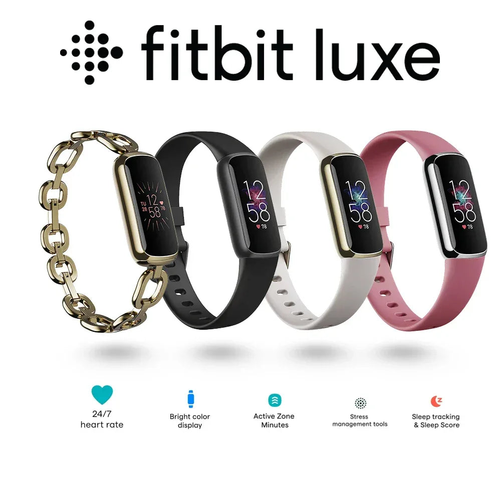Fitbit Luxe Fitness Tracker AMOLED Screen 24/7 Heart Rate Monitor Sleep SpO2 Stress Tracker Waterproof Smart Bracelet - Wear444