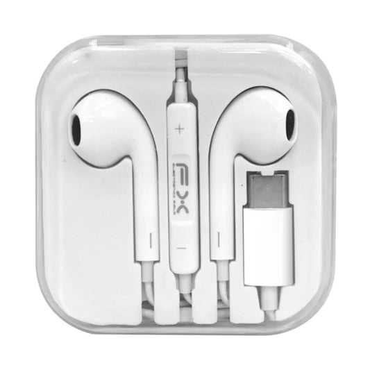 [GDL] White FX Wired Music Earphones & Headphones with Type-C Input & Hands-Free Feature Model Ear-sp02