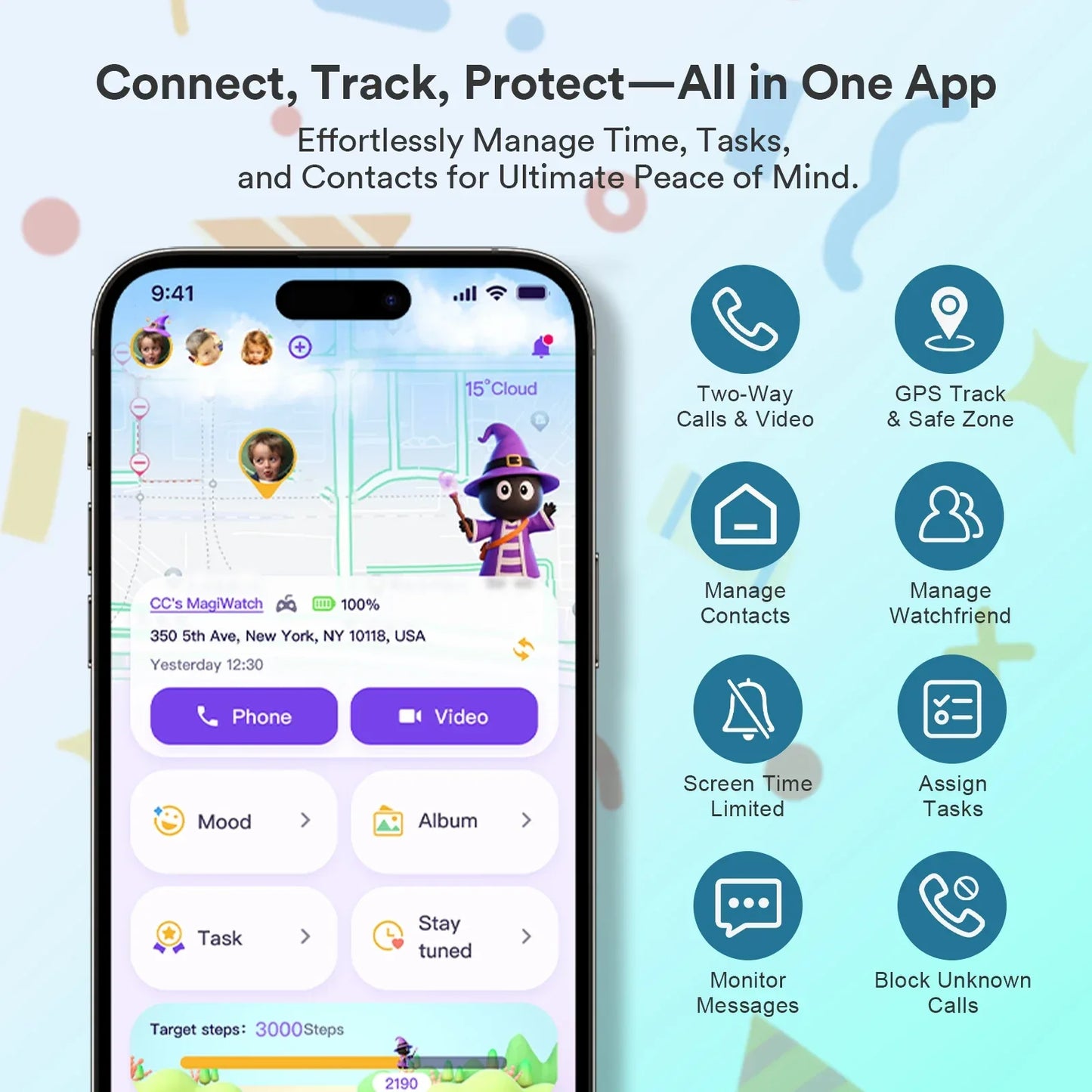 4G Kids Smart Watch GPS Two Way Call Video SOS Child Gift Parental Controls Waterproof Birthday Gift for Boys and Girls - Wear444