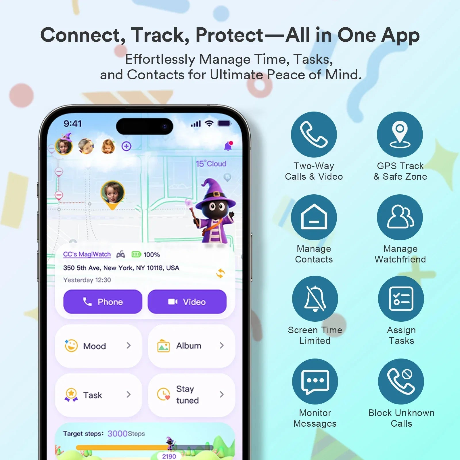 4G Kids Smart Watch GPS Two Way Call Video SOS Child Gift Parental Controls Waterproof Birthday Gift for Boys and Girls - Wear444
