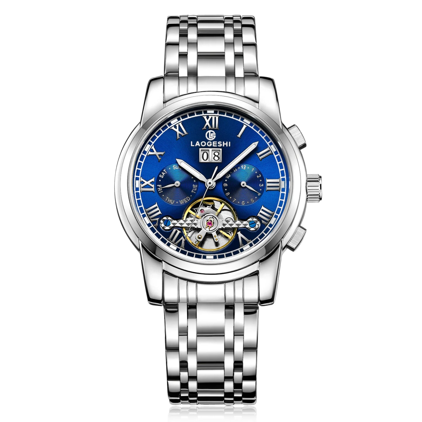 Luxury Designer 6006A Stainless Steel Wrist Men Watch Tourbillon Movement Automatic Mechanical Date Watch