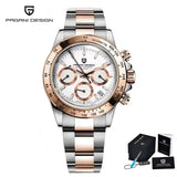 Ice Blue PAGANI DESIGN 1644 Men Watch Quartz Chronograph Waterproof  VK63 AR Sapphire Wristwatch