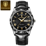 POEDAGAR 615 Men's Watch New Leather Men Watch Waterproof Luminous Date Week Quartz Diamond Watches for Men Factory Wholesale