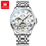 OLEVS 7013 Reloj Custom Logo Relogio Tourbillon Stainless Steel Self Winding Wrist Wristwatches Automatic Men Watch Mechanical
