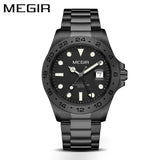 Men Watch Private Label Gold Quart Luxury Man Wrist Watch Quartz Movement Sapphire Glass Reloj Megir Stainless Steel Watch Men 8