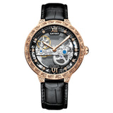 2024 Hot Selling Kinyued Brand J089 New Waterproof Watch Design Leather Strap Moon Phase Men Watch Wristwatch