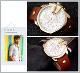 Mens Watches Top Brand Luxury Gold Leather Quartz Watch Men Curren Casual Male Wrist Watch Military Relogio Masculino Dropship