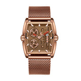 Latest Mini Focus MF0322G Creative Design Men Watch Barrel Case Brown Mesh Stainless Steel Band Waterproof Quartz Watches