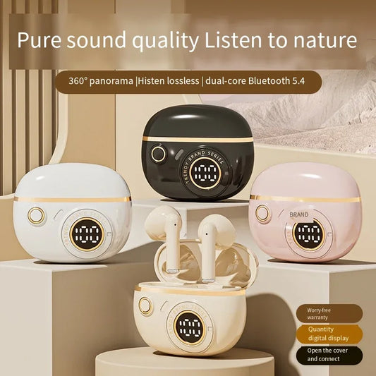 M88 for Bluetooth 5.4 Wireless Earbuds LED Digital Display In-Ear Headphones with Microphone Noise Cancelling Blue to