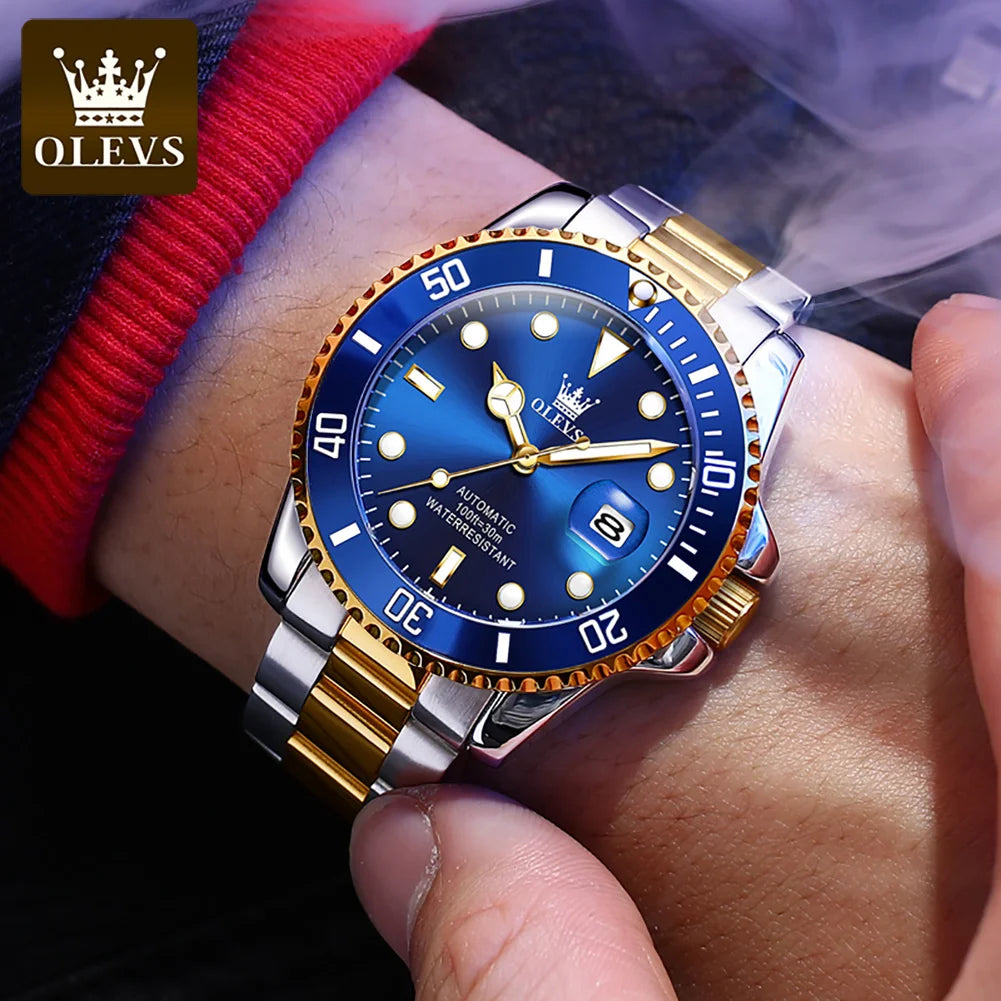 OLEVS 6650 Luxury Mechanical Watch - Waterproof Auto Date Steel