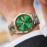 New POEDAGAR 985 Top Brand Luxury Green Dial Men Watch Waterproof Luminous Date Clock Mechanical Watch for Men Quartz Wristwatch