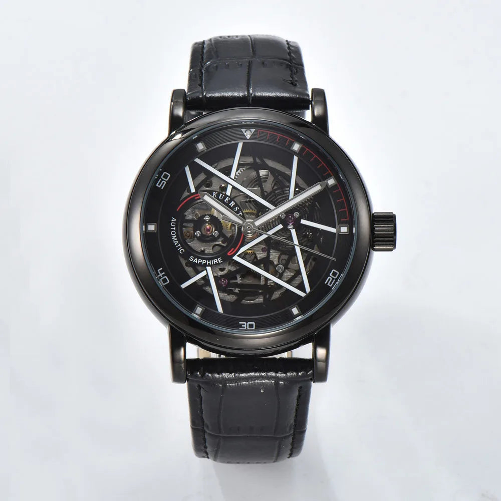 Hardlex Glass Transparent Sport Casual Mechanical Automatic Wrist Watch Waterproof Luxury Skeleton Steampunk Design Men Watch