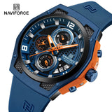 NAVIFORCE 8051 New Arrive High Quality Luxury Classics Men Watch Silicone Strap Waterproof Male Quartz Wrist Watch Sport Clock