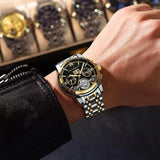 POEDAGAR Men Watch Automatic Mechanical Man Wrist Watch Hollow Tourbillon Stainless Steel Waterproof Luminous Date Mens Watches