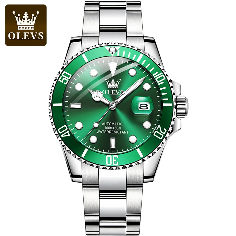 OLEVS 6650 Luxury Brand WaterProof Auto Date StainlessSteel China Factory Custom Logo Mechanical Men Watch