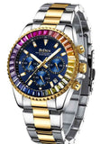 BIDEN 0163 New Men's Fashion Quartz Watches Sport Waterproof Luminous Multifunction Luxury Men Watch Stainless Steel Clock Gold