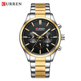 CURREN 8446 New Arrival 44mm Dial Gold Men Watch Stainless Steel Waterproof Multifunction Quartz Watches Mens Date Wristwatches